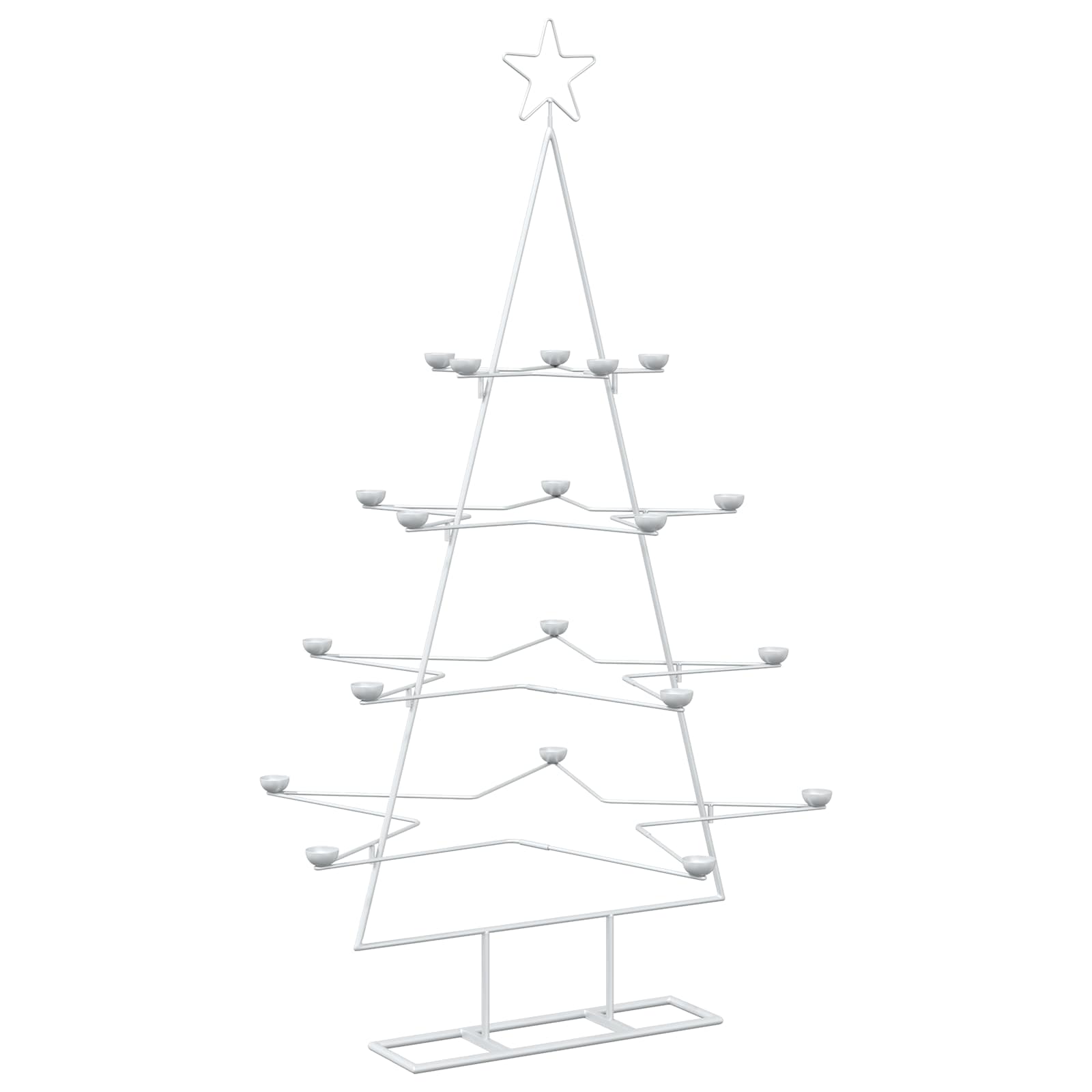 Metall-weihnachtsbaum Mit Halter Kuopio 140 Cm Stahl Weiß Vidaxl