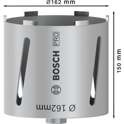Diamanttrockenbohrkrone g 1/2, Best for Universal, 162 mm, 150 mm, 7, 7 mm - Bosch