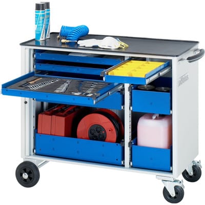 Werkzeugwagen mit 6 Schubladen & Lochwandauszug Metall BxTxH 1025x520x890mm - RAU
