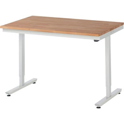Arbeitstisch adlatus 150 elektrisch höhenverstellbar Buche-Massiv-Platte 1250 mm x 800 mm - RAU