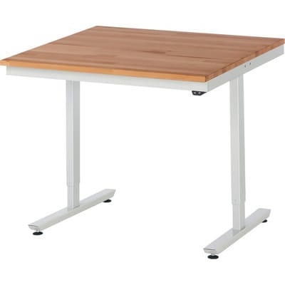Arbeitstisch adlatus 150 elektrisch höhenverstellbar Buche-Massiv-Platte 1000 mm x 1000 mm - RAU