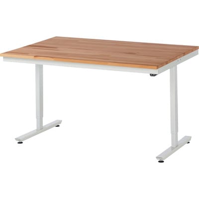 Arbeitstisch adlatus 150 elektrisch höhenverstellbar Buche-Massiv-Platte 1500 mm x 1000 mm - RAU