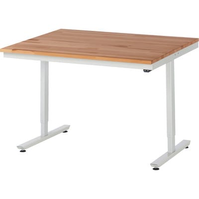 Arbeitstisch adlatus 150 elektrisch höhenverstellbar Buche-Massiv-Platte 1250 mm x 1000 mm - RAU