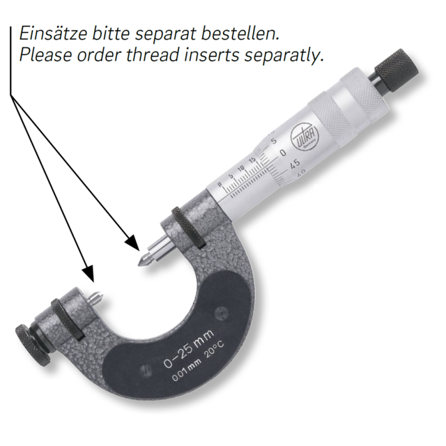 Ultra Präzision - Bügelmessschrauben für Außengewindemessung 250 - 300 mm