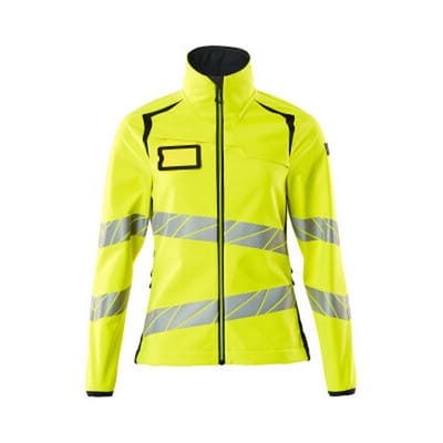 Mascot Soft Shell Jacke, Damenpassform Soft Shell Jacke Gr. L, hi-vis gelb/schwarzblau