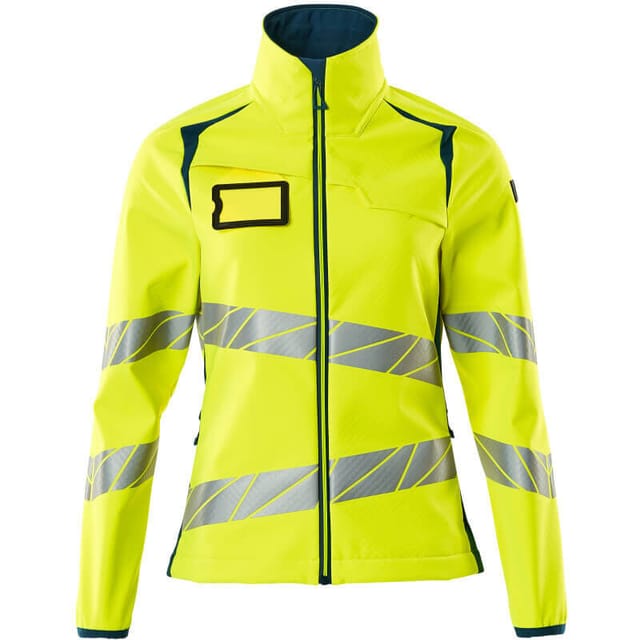 Mascot Soft Shell Jacke, Damenpassform Soft Shell Jacke Gr. 2XL, hi-vis gelb/dunkelpetroleum