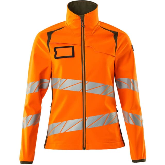 Mascot Soft Shell Jacke, Damenpassform Soft Shell Jacke Gr. 3XL, hi-vis orange/moosgrün