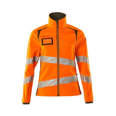 Mascot Soft Shell Jacke, Damenpassform Soft Shell Jacke Gr. XL, hi-vis orange/moosgrün