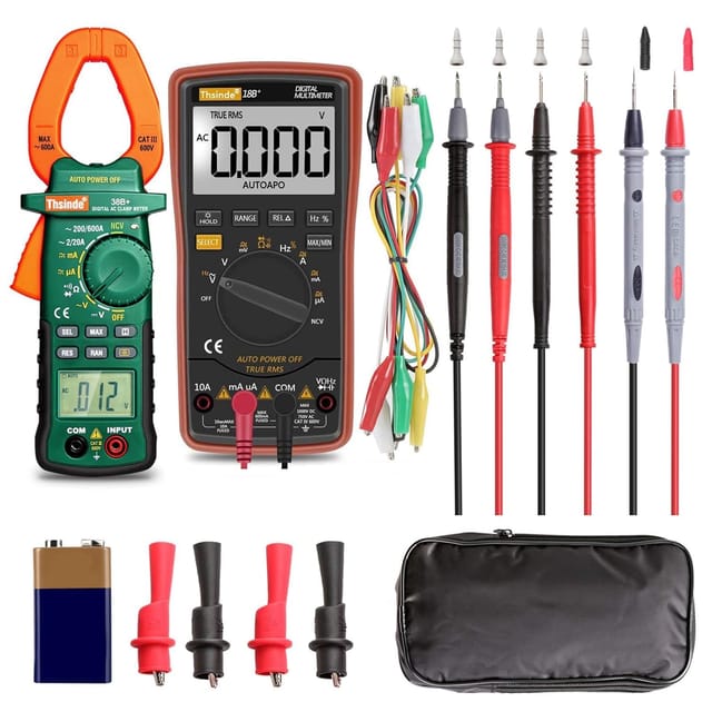 Dolaso - Auto Range Digitalmultimeter Und Zangenmessgerät – Mit Aufbewahrungstasche, Batterie-krokodilklemmen, Messleitungen Für Ac/dc-spannung/strom, Spannungsalarm, Ohm/volt-verstärker, Dioden-multitester…