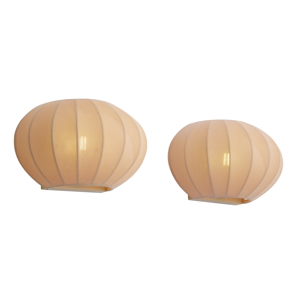 Qazqa Set Van 2 Wandlampen Beige Met Stoffen Kap - Bida