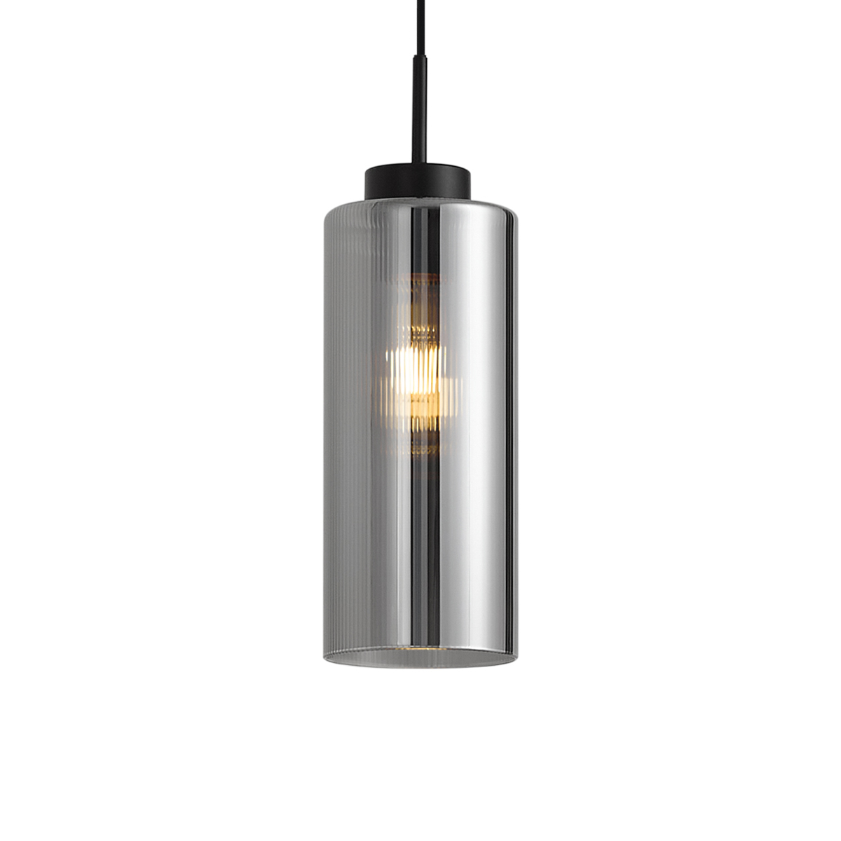 Qazqa Art Deco Pendelleuchte Schwarz Mit Rauchglas Für