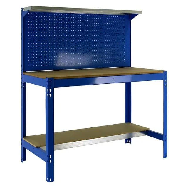 SimonRack - Werkbank-Bausatz 1440x900x600mm Belastung 400Kg - SIMONWORK BT3 900 BLAU/HOLZ
