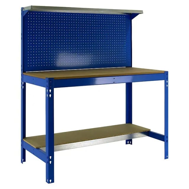 SimonRack - Werkbank-Bausatz 1440x1500x600mm Belastung 600Kg - SIMONWORK BT3 1500 BLAU/HOLZ