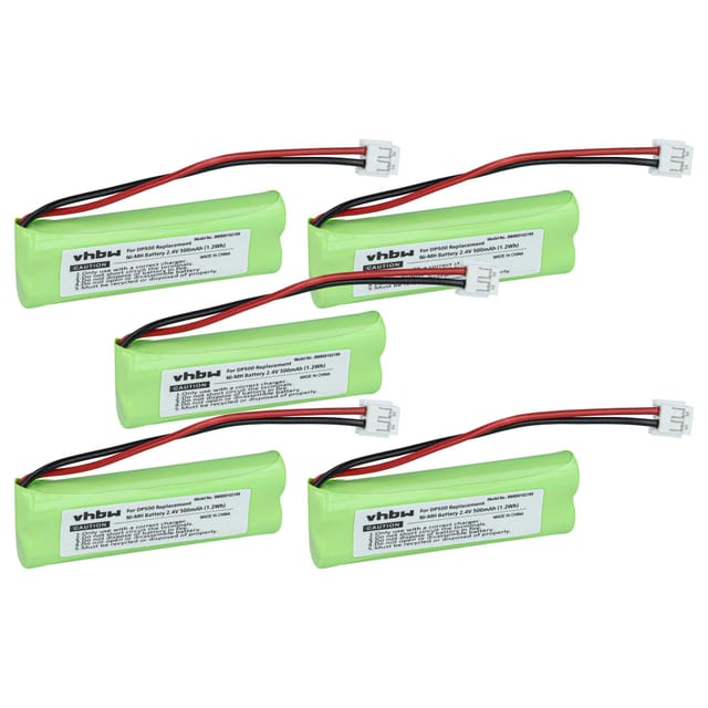 Vhbw - 5x Akku kompatibel mit Medion MD82973, MD82622, MD83022, MD83001, MD83091, MD83024, MD83166 schnurlos Festnetz Telefon (500 mAh, 2,4 v, NiMH)