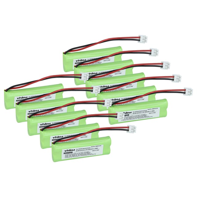 Vhbw - 10x Akku kompatibel mit Medion MD82973, MD82622, MD83022, MD83001, MD83091, MD83024 schnurlos Festnetz Telefon (500 mAh, 2,4 v, NiMH)