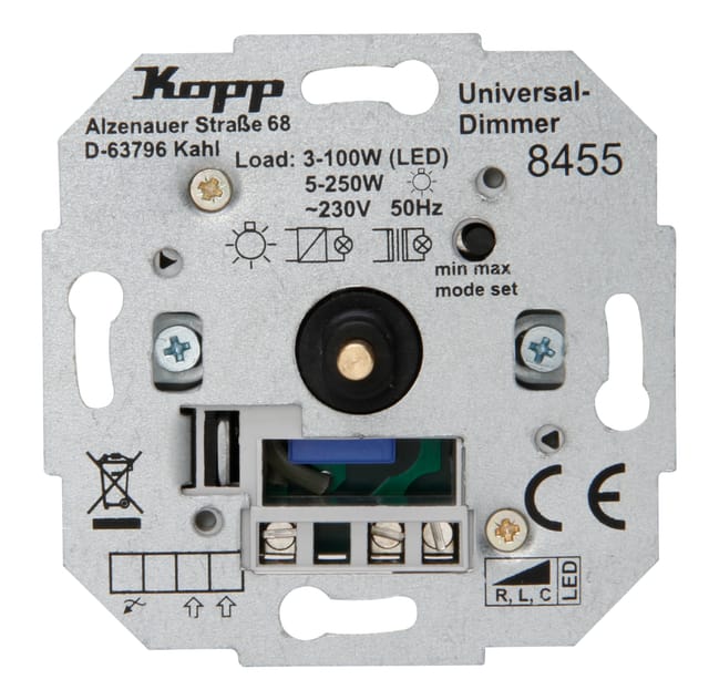 Kopp - Universaldimmer rlc 100W, Farbe: aluminium - 845500181