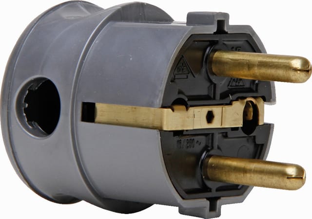 Kopp - Kunststoff-Schutzkontakt-Winkelstecker, 2 Schutzkontaktsysteme, für Kabel bis 3×1,5mm² - 178520009
