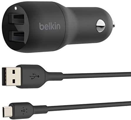 Belkin Boost Charge - Duales USB-Autoladegerät, 24 W mit Micro-USB-Kabel für externen Akku und Kindle