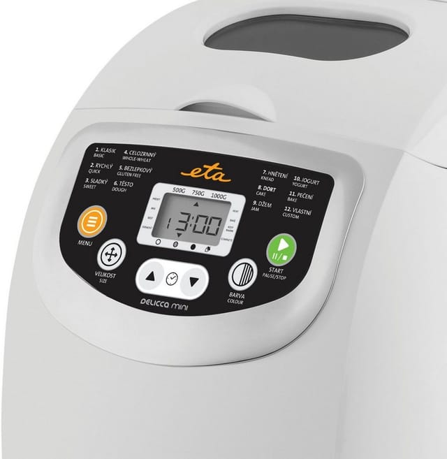 eta Machine à pain Delicca Mini avec 12 programmes prédéfinis, y compris le pain sans gluten et le pain complet (ETA814990000)