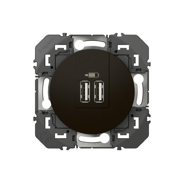 Legrand USB Ladegerät Doppel Typ A Schwarz Kompakt