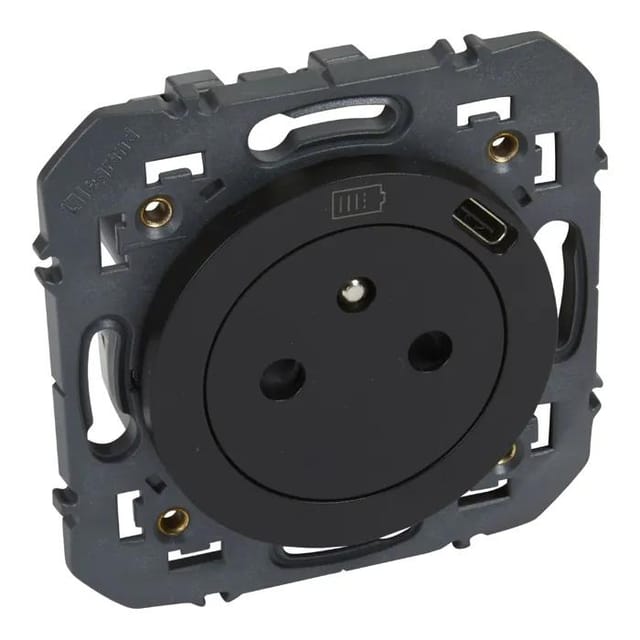 Legrand Dooxie 600541 Unterputzsteckdose schwarz matt USB Typ-C