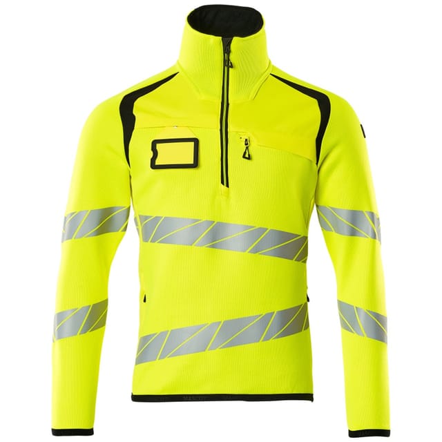 Strickpullover mit kurzem Reißverschluss 3XL hi-vis gelb/schwarz - Mascot