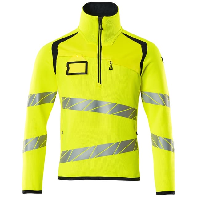 Strickpullover mit kurzem Reißverschluss 3XL hi-vis gelb/schwarzblau - Mascot
