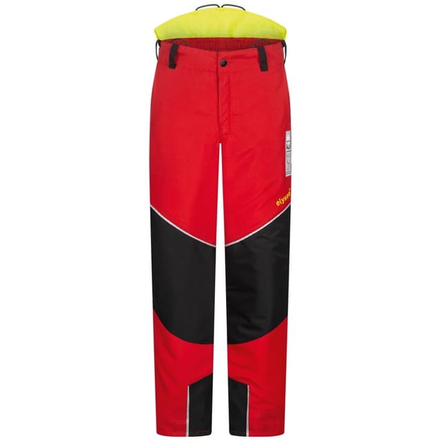 Feldtmann - Schnittschutz-Bundhose douglasie 22777 Gr. 110 rot/schwarz/gelb