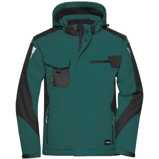 James & Nicholson Professionelle Softshelljacke mit Innenfutter JN824 Gr. 4XL dark-green/black