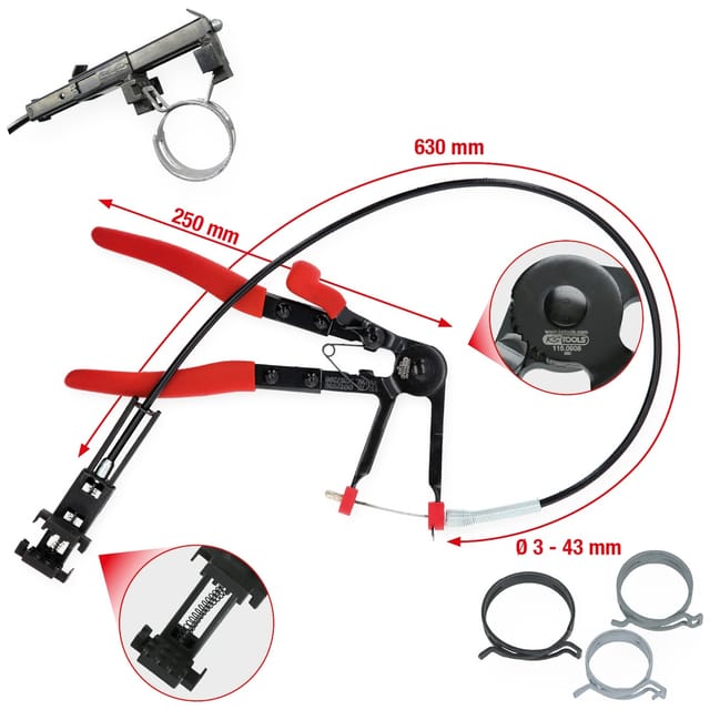 Universal-Schlauchschellenzange mit Bowdenzug, 630 mm - Ks Tools