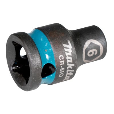 E-15877 Steckschlüssel 3/8" SW6 Impact Black kurz - Makita