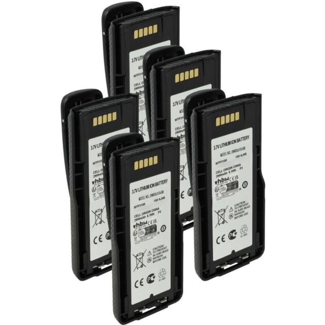 Vhbw - 5x Akku Ersatz für Motorola NNTN8020B, NNTN8020AC, NNTN8023, NNTN8020A, NNTN8020 für Funkgerät, Walkie Talkie (2900 mAh, 3,7 v, Li-Ion)