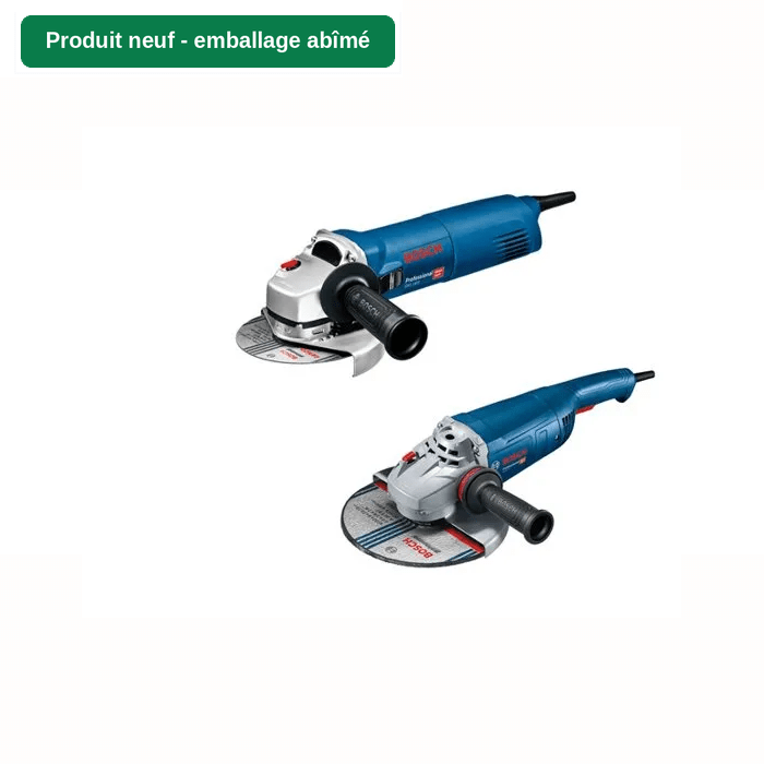 [neues Produkt - Beschädigte Verpackung] Pack 2 Winkelschleifer Mit Kabel - 2200w - Bosch Professionell - Gw 22-230 P + Gws 1400 - 230 Mm