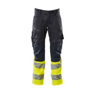 Accelerate Safe Hose mit Knietaschen 19679-236-01017 Gr. 76C50 schwarzblau/hi-vis gelb - Mascot
