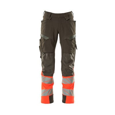 Hose mit Knietaschen 19179-511-18222 Gr. 90C50 dunkelanthrazit/hi-vis rot - Mascot