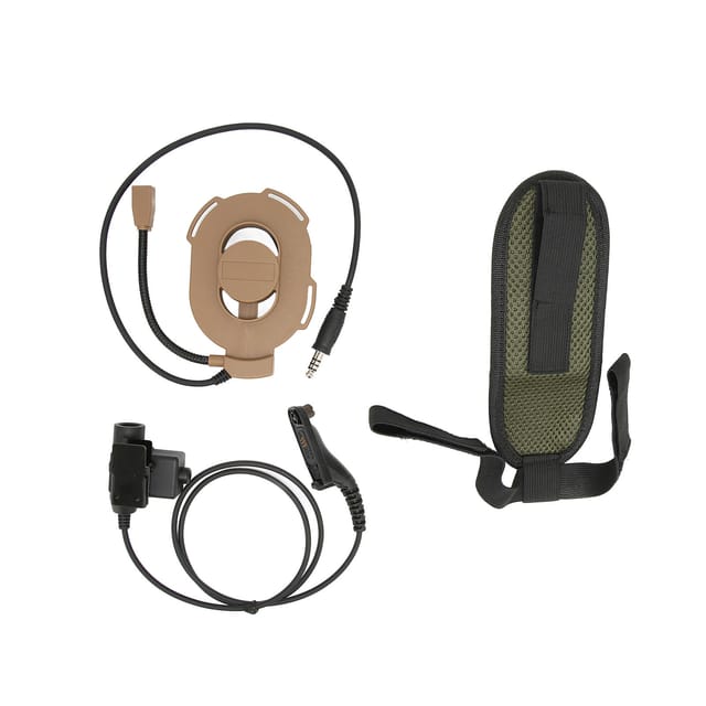 Verstellbares Motorrad-Headset mit PTT U94, kompatibel mit MOTOROLA XIR P8268 DP4400 – Braun