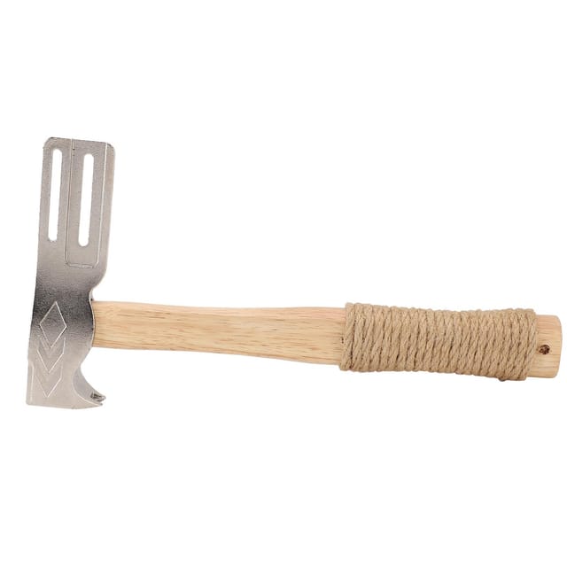 Vielseitiger magnetischer Dachdeckerhammer mit Holzgriff und rutschfestem Seil für die Schindelverlegung – 330 mm, Schmiedeeisen