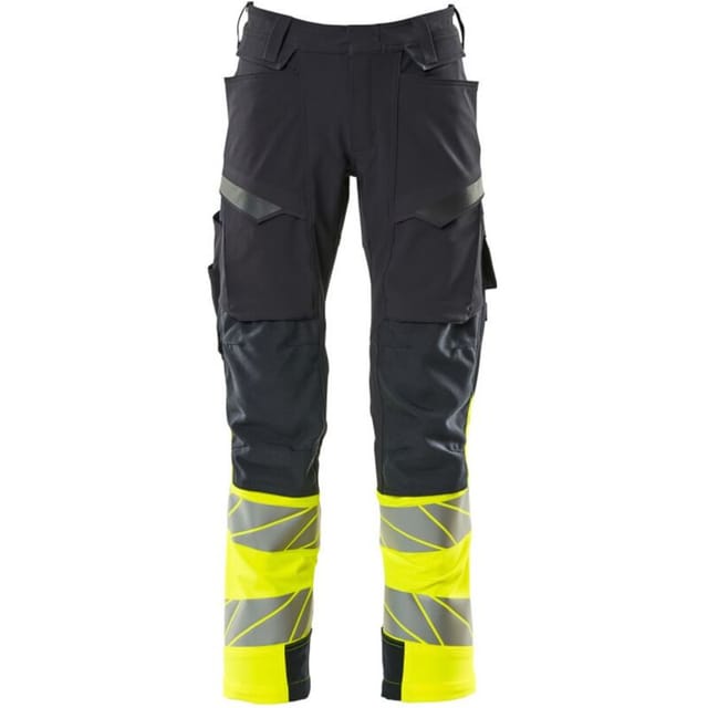 Hose mit Knietaschen 19179-511-01017 Gr. 76C58 schwarzblau/hi-vis gelb - Mascot