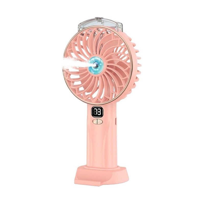 Enowelir Tragbarer Ventilator Mit Sprühfunktion, 4000-mah-akku, 5 Geschwindigkeitsstufen, Led-anzeige, Persönlicher Kühler Für Garten, Terrasse Und Outdoor-aktivitäten