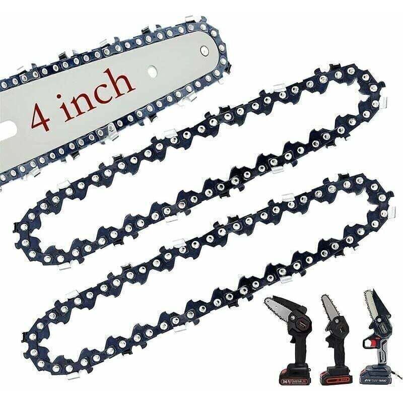 Enowelir Kettensägenketten-set, 2-teilig, 4 Zoll, Kompatibel Mit Allen Mini-kettensägenmodellen, Heimwerker- Und Gartenbedarf