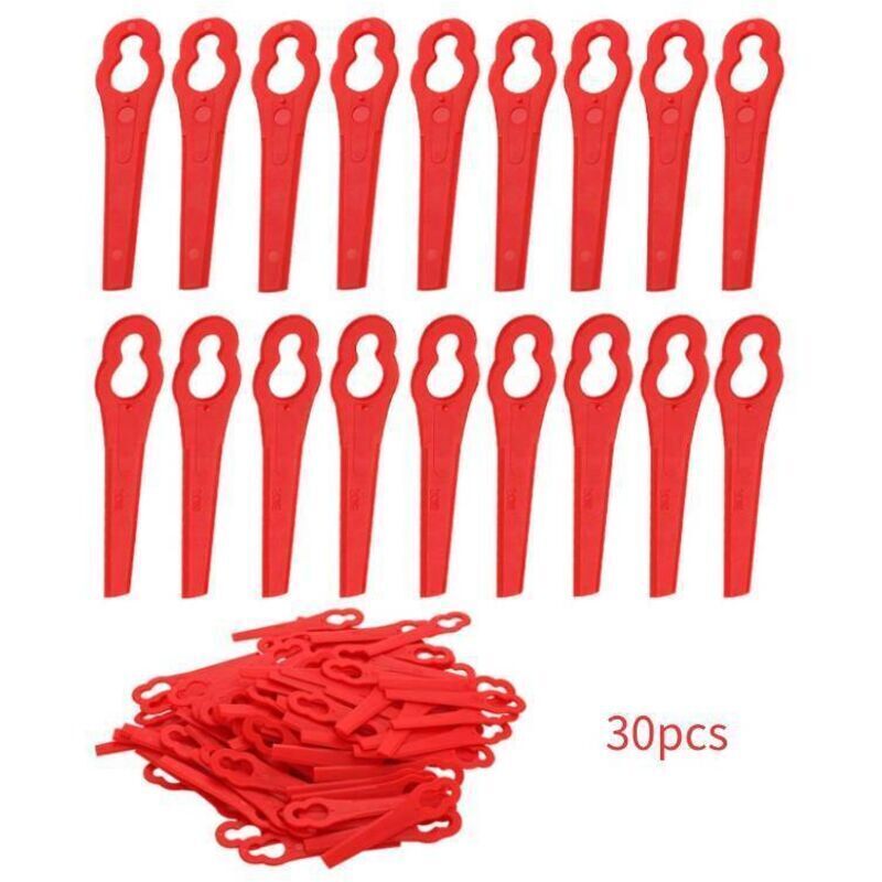 Enowelir Rote Kunststoff-ersatzmesser, 30-teiliges Set Für Rasenmäher, Gartenarbeit, Kompatibel Mit Frt18a, Frt18a1, 46155 Und Frt20a1