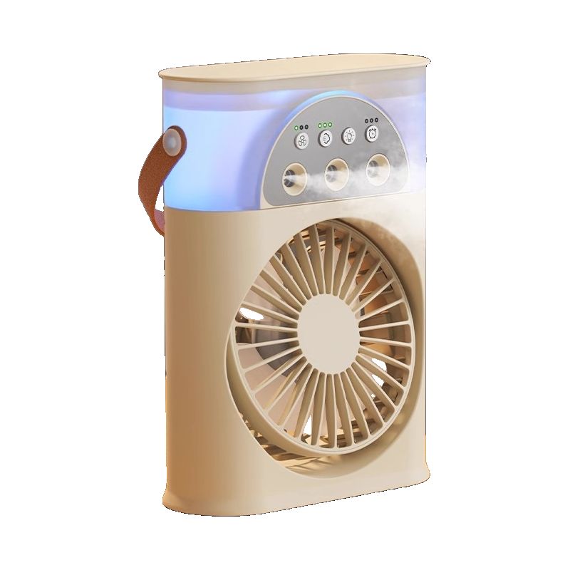 Enowelir Verdunstungskühlventilator, 3 Geschwindigkeitsstufen, Led-beleuchtung, 250-ml-wassertank, 19 X 14 Cm, Für Büro, Zuhause, Terrasse