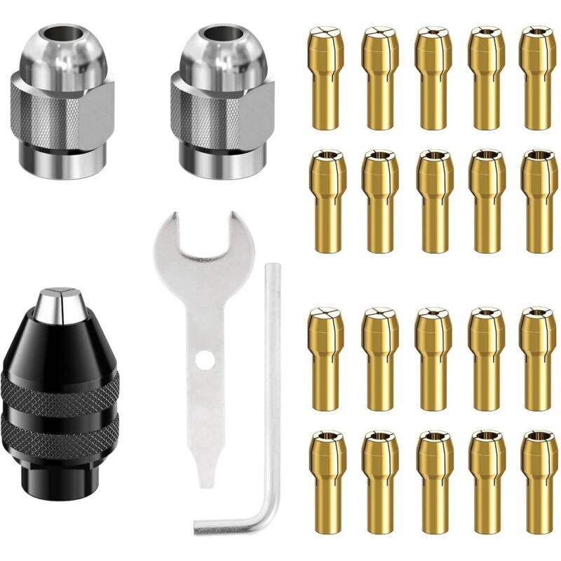Enowelir 20-teiliges Messing-selbstspannfutter-set, Präzisions-festspannzange, Sds-adapter Für Bohrmaschinen, Heimwerkerbedarf, Haus, Werkstatt Und Renovierung Im Außenbereich