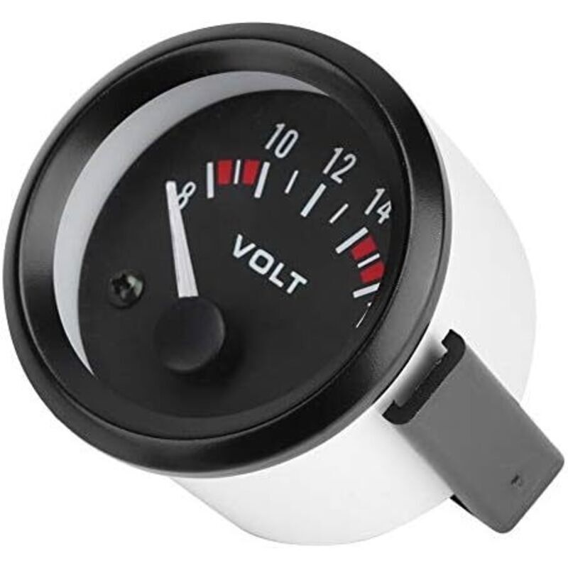 Enowelir Universal 12v Analog-kfz-spannungsmesser 52mm 8-16v Für Auto, Lkw, Transporter, Heimwerkerbedarf
