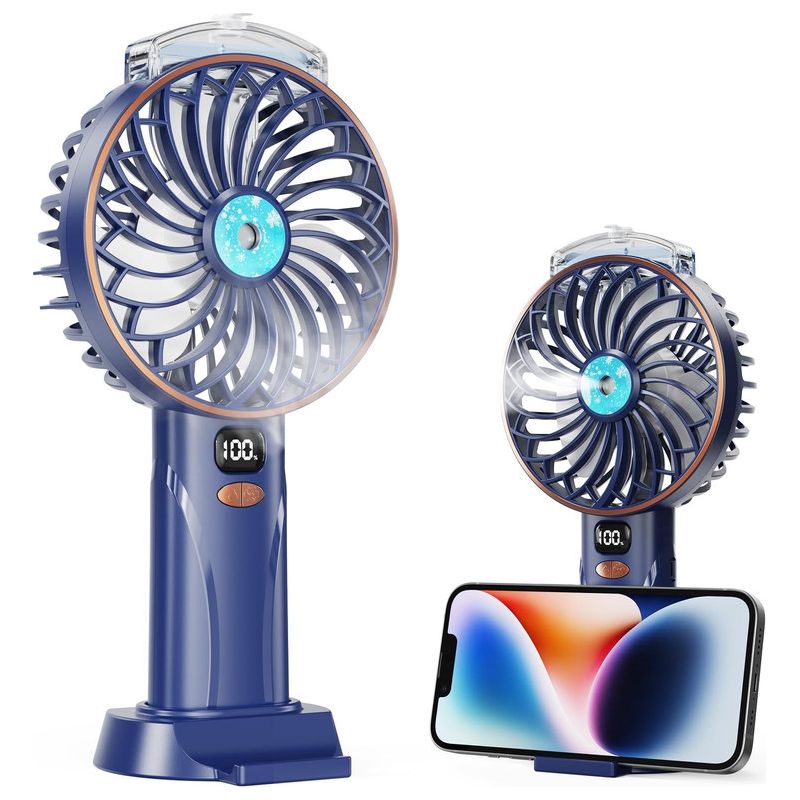 Enowelir Tragbarer Usb-ventilator Mit Sprühfunktion, 4000 Mah, 5 Geschwindigkeitsstufen, Led-anzeige Für Garten, Terrasse, Außenbereich Und Heimwerkerprojekte