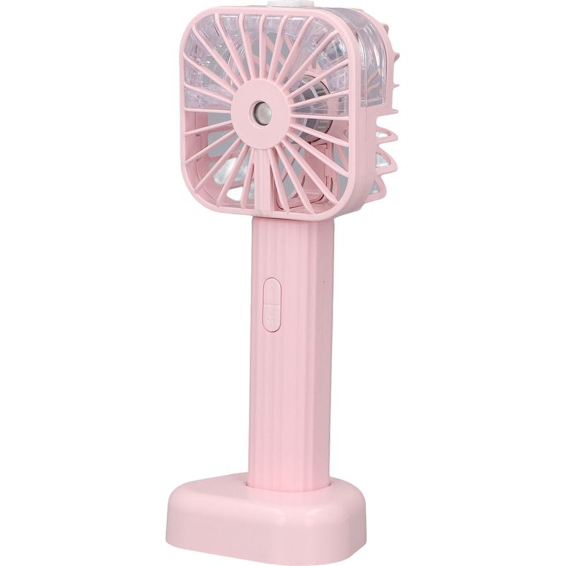 Tragbarer, Pinkfarbener, Per Usb Aufladbarer Sprühventilator, Leise Für Reisen Und Den Einsatz Im Freien, Effektive Kühlung