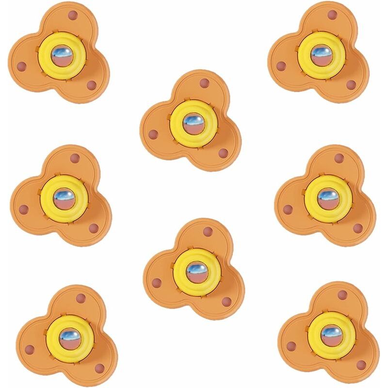 Set Mit 8 Mini-lenkrollen Aus Edelstahl Mit Selbstklebefunktion, 360°-drehung, Für Möbel Und Abfallbehälter