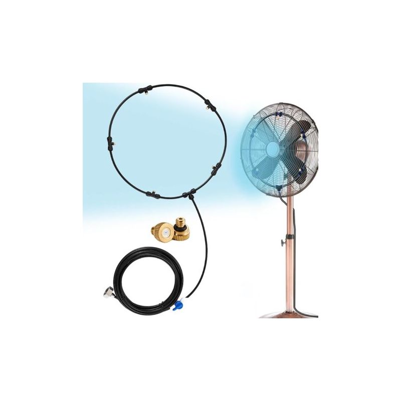 Enowelir Outdoor-nebelventilator Mit 6 Messingköpfen, Kühlleistung Bis 20 °c, Kein Stromanschluss Erforderlich, Für Garten, Terrasse Oder Heimwerkerprojekte