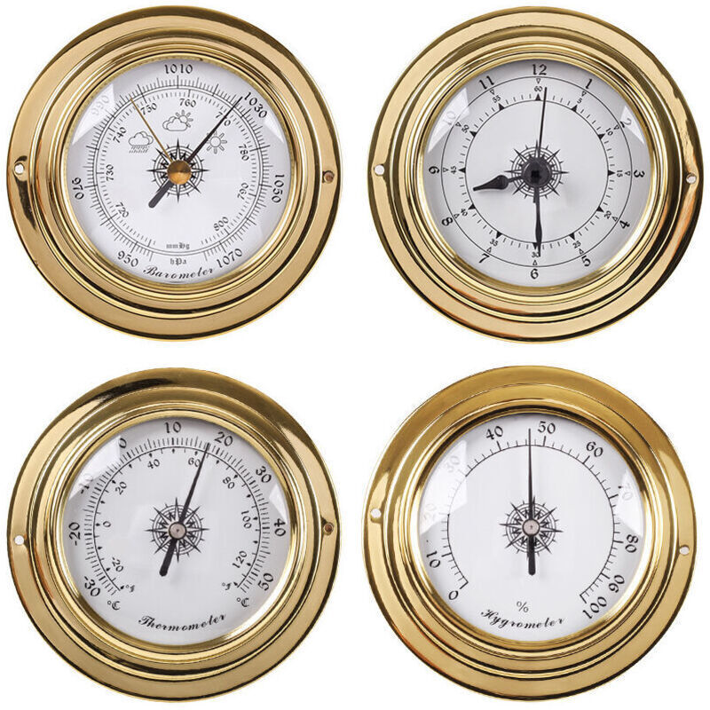 Enowelir 4-in-1 Analog-wetterstation: Barometer, Thermometer, Hygrometer Für Den Innen- Und Außenbereich – Garten, Haus, Heimwerkerbedarf