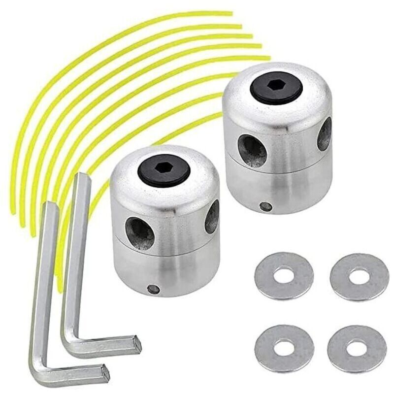 Enowelir 2 Aluminium-schneidköpfe Für Freischneider, Verschleißfest, Kompatibel Mit Rasenmähern, Garten, Heimwerkerbedarf Und Außeneinsatz